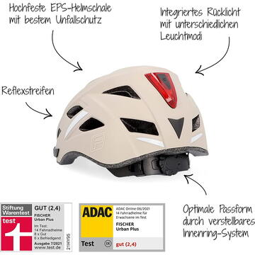 Fischer die fahrradmarke FISCHER bicycle Urban Plus Miami, helmet (red, L/XL)