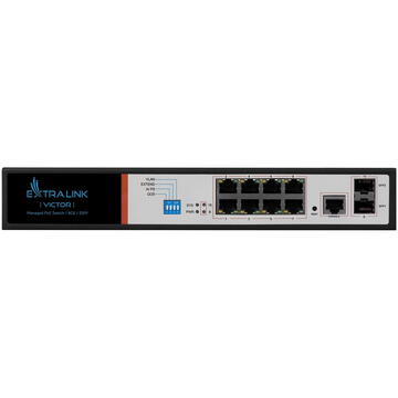 Switch Extralink EX.8222 network switch Managed L2/L4 Gigabit Ethernet (10/100/1000) Power over Ethernet (PoE) 1U Black