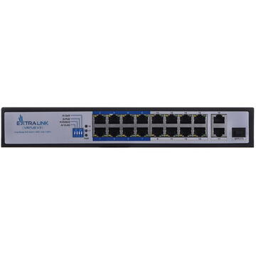 Switch Extralink VIRTUS V3 Unmanaged L2 Fast Ethernet (10/100) Power over Ethernet (PoE) 1U Black