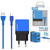 Incarcator de retea WALL CHARGER SOMOSTEL SMS-A53 2XUSB 2.1A BLUE + CABLE TYPE-C BLUE 2100mAh