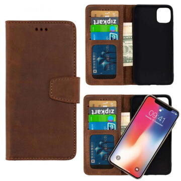 Husa Wachikopa Case with Detachable Flip Cover *Natural Genuine Leather* for iPhone 14 Plus - Brown