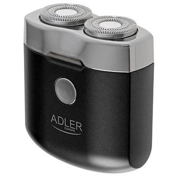 Aparat de barbierit Adler AD 2936, 250 mAh, USB tip C, pentru calatorii, fara fir, negru/inox