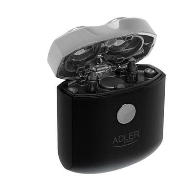 Aparat de barbierit Adler AD 2936, 250 mAh, USB tip C, pentru calatorii, fara fir, negru/inox