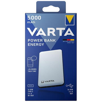 Baterie externa Varta Energy Power Bank 57975 Li-Polimer 5000mAh