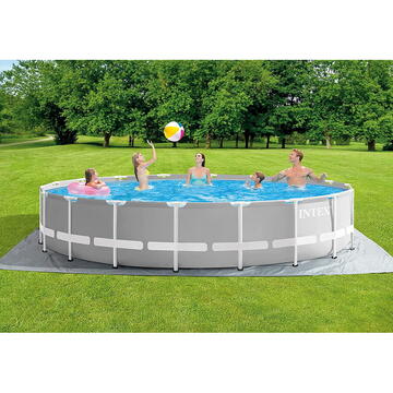Intex Frame Pool Set Prism Rondo 126732GN, 549 x 122cm, swimming pool (grey/blue, cartridge filter system OPTIMO 636G)