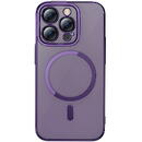Husa Baseus Glitter Magnetic Case for iPhone 14 Pro (purple) + tempered glass + cleaning kit