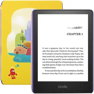 eBook Reader Kindle Paperwhite (2021) Display 6.8 inch 8GB WiFi, Bluetooth, Negru (11th Gen) plus husa Amazon galbena inclusa