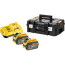 DeWALT XR FLEXVOLT AKKU set of 2 (black/yellow, quick charger, 2x battery, T STAK-Box II, battery carrier)