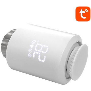 Cap Termostat Avatto Smart pentru calorifer TRV06 Zigbee 3.0 TUYA, Alb