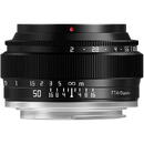 Obiectiv foto DSLR Obiectiv manual TTArtisan Full Frame 50mm F2 negru pentru FujiFilm FX-mount