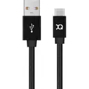XQISIT Cotton Cable USB to Type C 3.0 1,8m, black, 27749