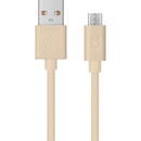 XQISIT Cablu Bumbac microUSB to USB A 180cm, auriu, 34140