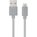 XQISIT Cotton Cable USB C 3.0 to USB A 180cm silver colored 34139