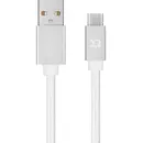 XQISIT Cotton Cable USB C 3.0 to USB A 180cm, white, 27748