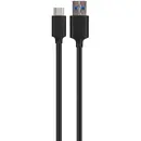 XQISIT Charge & Sync USB C 3.1 to USB A, 100cm, negru, 24293
