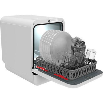 Masina de spalat vase Bob Daan Tech compact mini table top dishwasher  (white)