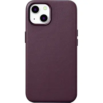 Husa iCarer Husa Capac Spate Piele, Compatibila cu MagSafe Dark Purple Mov APPLE iPhone 14