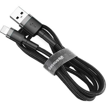 Baseus CALKLF-CG1 Lightning M - USB 2.0 M; 2m; Negru