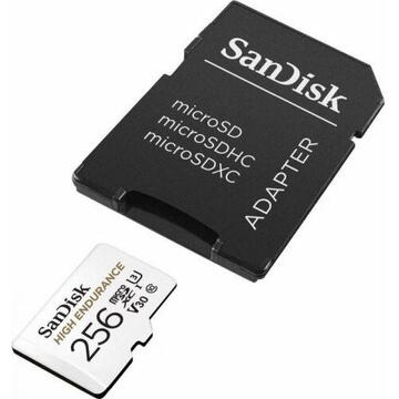 Card memorie SanDisk microSDXC  High Endurance 256GB, Class 10, UHS-I U3, V30 + Adaptor SD