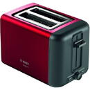 Prajitor de paine Bosch TAT3P424 DesignLine Toaster, 970 W, 2 slots, Red