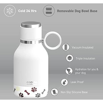 Asobu Dog Bowl Bottle White, 0.975 L