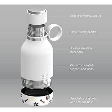 Asobu Dog Bowl Bottle White, 0.975 L