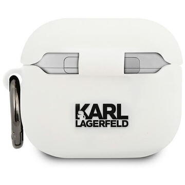 Accesoriu Karl Lagerfeld Husa Silicon Choupette Airpods 3 Alb