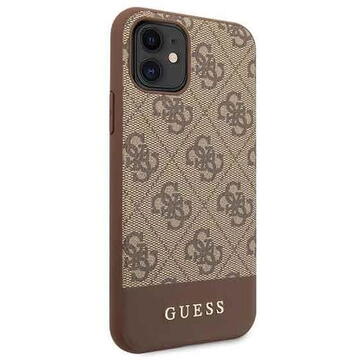 Husa Husa de protectie Guess din Plastic - TPU pentru Apple Iphone 11 - 4G Stripe, Maro
