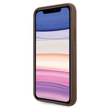 Husa Husa de protectie Guess din Plastic - TPU pentru Apple Iphone 11 - 4G Stripe, Maro