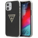Husa Husa de protectie Guess din Plastic TPU pentru Apple iPhone 12 mini - Metallic Triangle, Negru