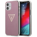 Husa Husa de protectie Guess din Plastic TPU pentru Apple iPhone 12 mini - Metallic Triangle, Roz