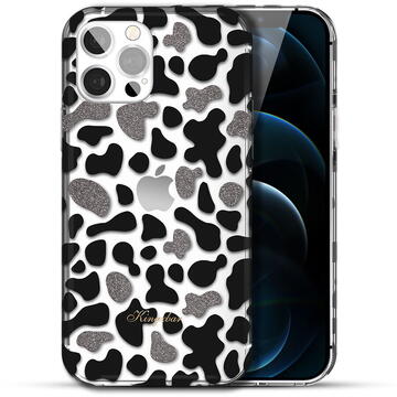 Husa Husa telefon pentru Iphone 13 Pro, Kingxbar, Wild Series Cow, Plastic, Multicolor