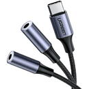 Accesorii Audio Hi-Fi UGREEN AUX Audio splitter with USB-C cable, 25cm (silver)