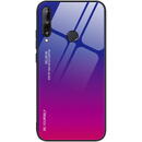 Husa Hurtel Gradient Glass Durable Cover with Tempered Glass Back Huawei P40 Lite E pink-purple