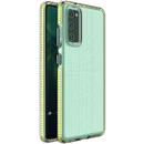 Husa Hurtel Spring Case clear TPU gel protective cover with colorful frame for Samsung Galaxy S21 5G yellow