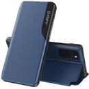 Husa Hurtel Eco Leather View Case elegant bookcase type case with kickstand for Samsung Galaxy A72 4G blue