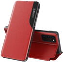 Husa Hurtel Eco Leather View Case elegant bookcase type case with kickstand for Samsung Galaxy A72 4G red
