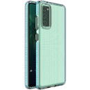 Husa Hurtel Spring Case clear TPU gel protective cover with colorful frame for Samsung Galaxy A72 4G light blue