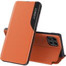 Husa Hurtel Eco Leather View Case elegant bookcase type case with kickstand for Samsung Galaxy A22 4G orange