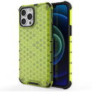 Husa Hurtel Honeycomb Case armor cover with TPU Bumper for iPhone 13 Pro Max green