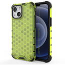 Husa Hurtel Honeycomb Case armor cover with TPU Bumper for iPhone 13 mini green