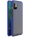Husa Hurtel Spring Case clear TPU gel protective cover with colorful frame for Xiaomi Redmi Note 10 5G / Poco M3 Pro dark blue