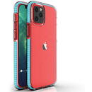 Husa Hurtel Spring Case clear TPU gel protective cover with colorful frame for iPhone 13 Pro light blue