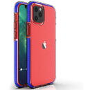 Husa Hurtel Spring Case clear TPU gel protective cover with colorful frame for iPhone 13 Pro dark blue