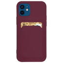 Husa Hurtel Card Case Silicone Wallet Case With Card Slot Documents For Samsung Galaxy S21 + 5G (S21 Plus 5G) Burgundy
