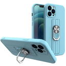 Husa Hurtel Ring Case silicone case with finger grip and stand for iPhone 11 Pro light blue