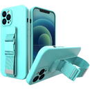 Husa Hurtel Rope case gel case with a chain lanyard bag lanyard iPhone 12 mini light blue