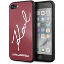 Husa Karl Lagerfeld KLHCI8DLKSRE iPhone 7/8 SE 2020 / SE 2022 czerwony/red hard case Signature Glitter