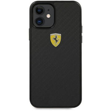 Ferrari FERCAHCP12SBK iPhone 12 mini 5.4&quot; black/black hardcase On Track Real Carbon