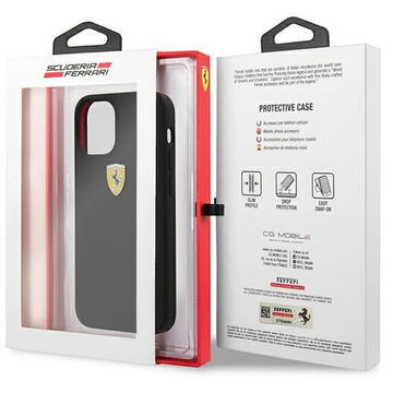Husa Ferrari FESSIHCP12SBK iPhone 12 mini 5.4&quot; black/black hardcase On Track Silicone